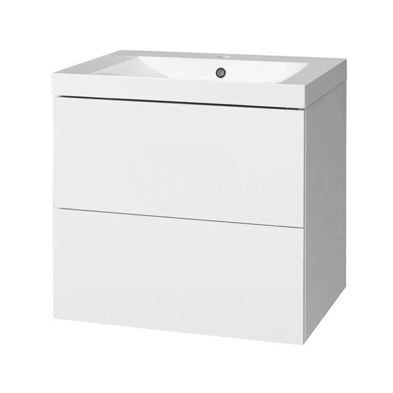 Aira, koupelnová skříňka s umyvadlem z litého mramoru 61 cm, bílá Mereo