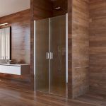 Sprchové dveře, Lima, dvoukřídlé, lítací, 120x190 cm, chrom ALU, sklo Point Mereo