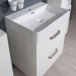 Leny, koupelnová skříňka s keramickým umyvadlem 50 cm, bíla Mereo