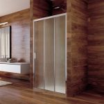 Sprchové dveře, Lima, trojdílné, zasunovací, 80x190 cm, chrom ALU, sklo Point Mereo