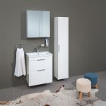 Vigo, koupelnová skříňka s keramickým umyvadlem 81 cm, bílá Mereo