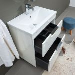 Vigo, koupelnová skříňka s keramickým umyvadlem 51 cm, bílá Mereo