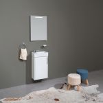 Vigo, koupelnová skříňka s keramickým umývátkem, 41 cm, dub Riviera Mereo