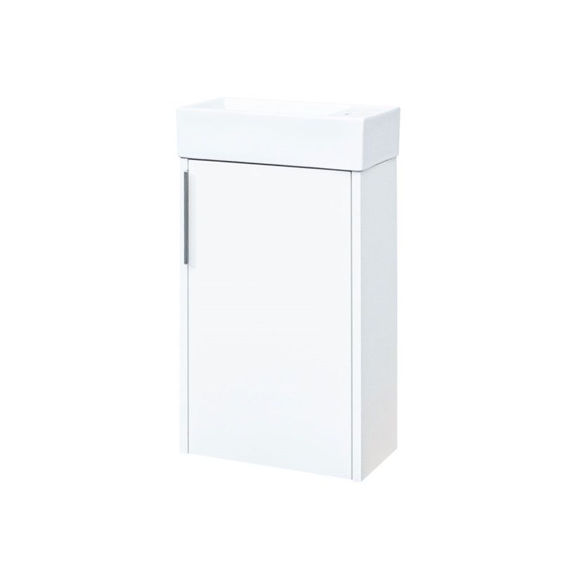 Vigo, koupelnová skříňka s keramickým umývátkem, 41 cm, bílá Mereo