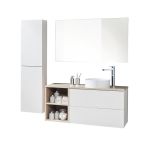 Aira, kúpeľňová skrinka s keramickým umývadlom 61 cm, bílá Mereo