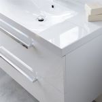 Bino, koupelnová skříňka s keramickým umyvadlem 101 cm, bílá/dub Mereo