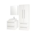 Bino, koupelnová skříňka vysoká, dvojitá 163 cm, bílá Mereo