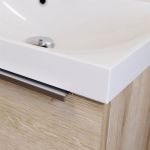 Mailo, koupelnová skříňka s umyvadlem z litého mramoru 61 cm, bílá, chrom madlo Mereo