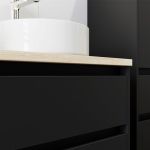 Opto, koupelnová skříňka s umyvadlem z litého mramoru 61 cm, černá Mereo