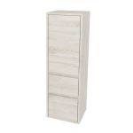 Opto koupelnová skříňka vysoká 125 cm, levé otevírání, Multidecor, White Loft Pine