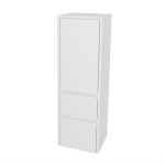 Opto koupelnová skříňka vysoká 125 cm, levé otevírání, Multidecor, Bílá lesk perlička