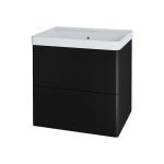 Siena, koupelnová skříňka s keramickym umyvadlem 61 cm, černá mat