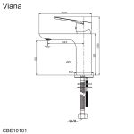 Umyvadlová stojánková baterie, Viana, s clic-clac CH03VS, chrom Mereo