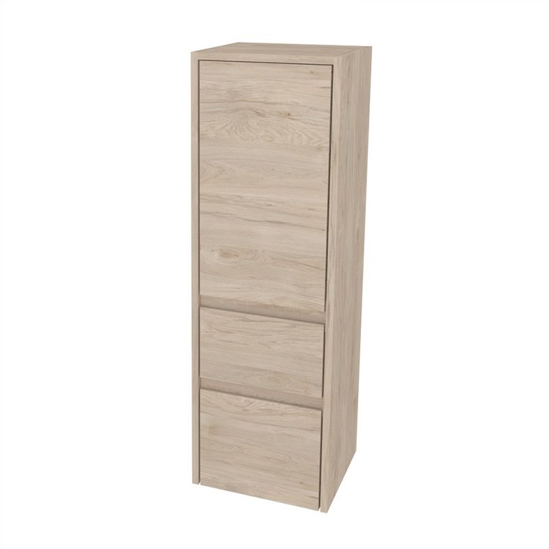 Opto koupelnová skříňka vysoká 125 cm, pravé otevírání, Multidecor, Light Rock Hickory Mereo