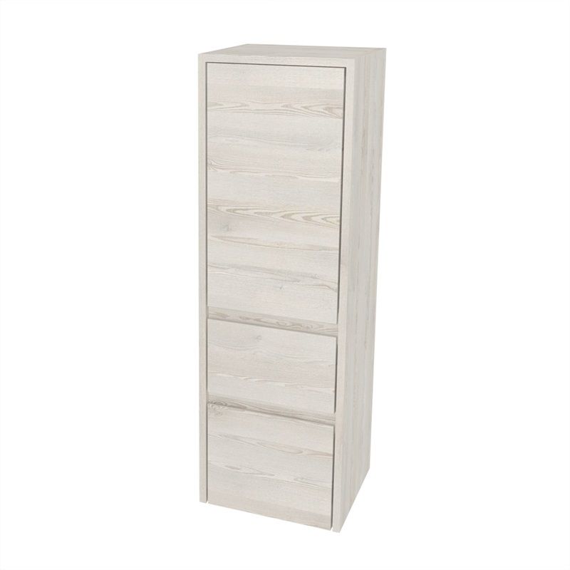 Opto koupelnová skříňka vysoká 125 cm, pravé otevírání, Multidecor, White Loft Pine Mereo