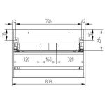 Aira, koupelnová skříňka s umyvadlem z litého mramoru 81 cm, dub Halifax Mereo