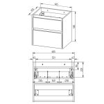 Opto, koupelnová skříňka 61 cm, Multidecor, Šedý kámen Mereo