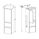 Opto koupelnová skříňka vysoká 125 cm, levé otevírání, Multidecor, White Loft Pine Mereo