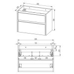 Opto, koupelnová skříňka 81 cm, Multidecor, Arktická šedá Mereo