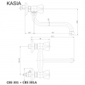 Dřezová nástěnná baterie, Kasia, 100 mm, s ramínkem trubkovým ø 18 mm - 200 mm, chrom Mereo