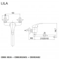 Dřezová nástěnná baterie, Lila, 100 mm, s ramínkem plochým rovným 210 mm, chrom Mereo
