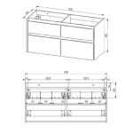 Opto, koupelnová skříňka 121 cm, Multidecor, Arktická šedá Mereo