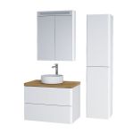 Siena, koupelnová skříňka 80 cm, bílá lesk Mereo