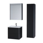 Siena, koupelnová skříňka s keramickym umyvadlem 61 cm, černá mat Mereo