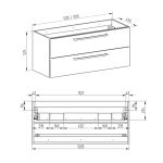 Bino, koupelnová skříňka 121 cm, Multidecor, Dub Kronberg světlý Mereo