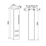 Bino, koupelnová skříňka vysoká 163 cm, levá, Multidecor, Dub Arlington Mereo