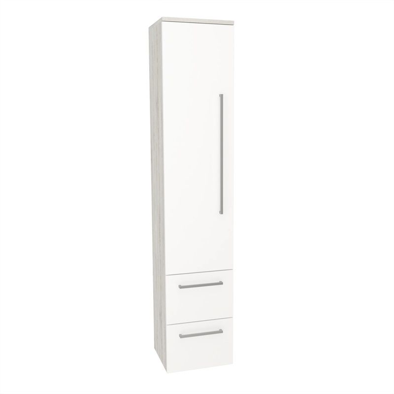 Bino, koupelnová skříňka vysoká 163 cm, levá, Multidecor, White Loft Pine Mereo