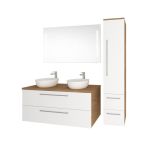 Bino, koupelnová skříňka vysoká 163 cm, levá, Multidecor, White Loft Pine Mereo