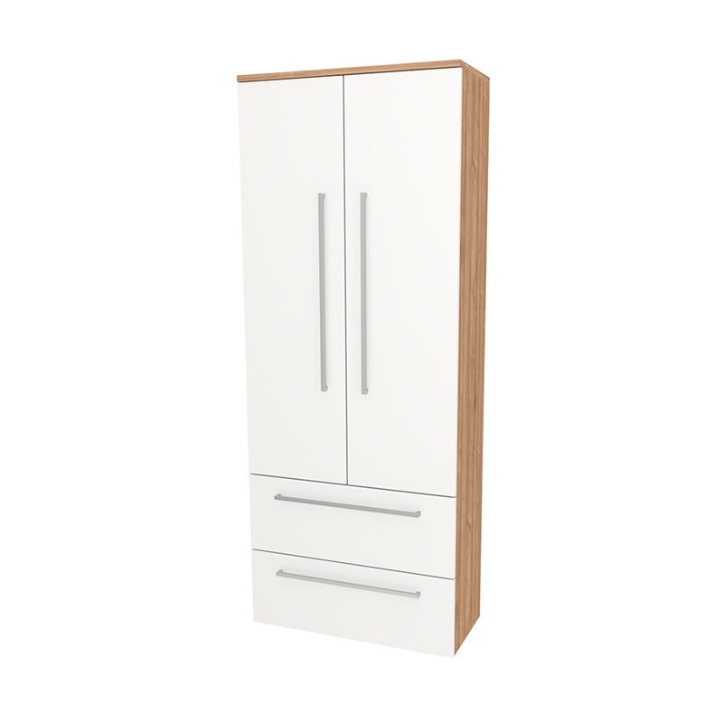 Bino, koupelnová skříňka vysoká 163 cm, dvojitá, Multidecor, Light Select Walnut Mereo