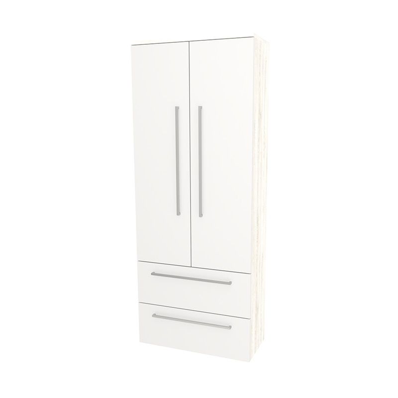 Bino, koupelnová skříňka vysoká 163 cm, dvojitá, Multidecor, White Loft Pine Mereo