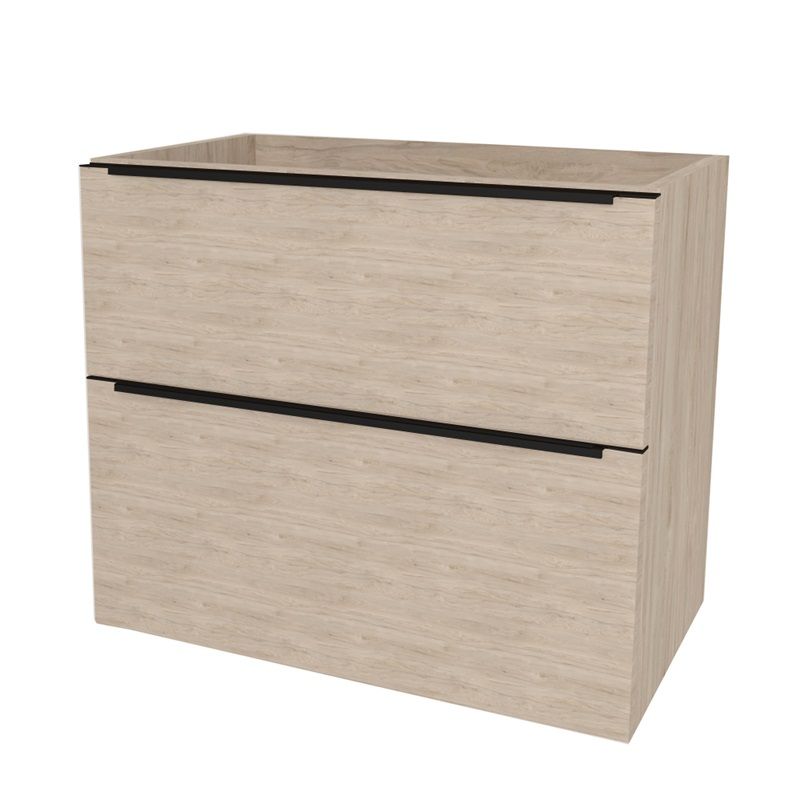 Mailo, koupelnová skříňka 61 cm, černé madlo, Multidecor, Light Rock Hickory Mereo