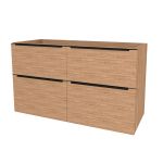 Mailo, koupelnová skříňka 121 cm, černé madlo, Multidecor, Light Select Walnut