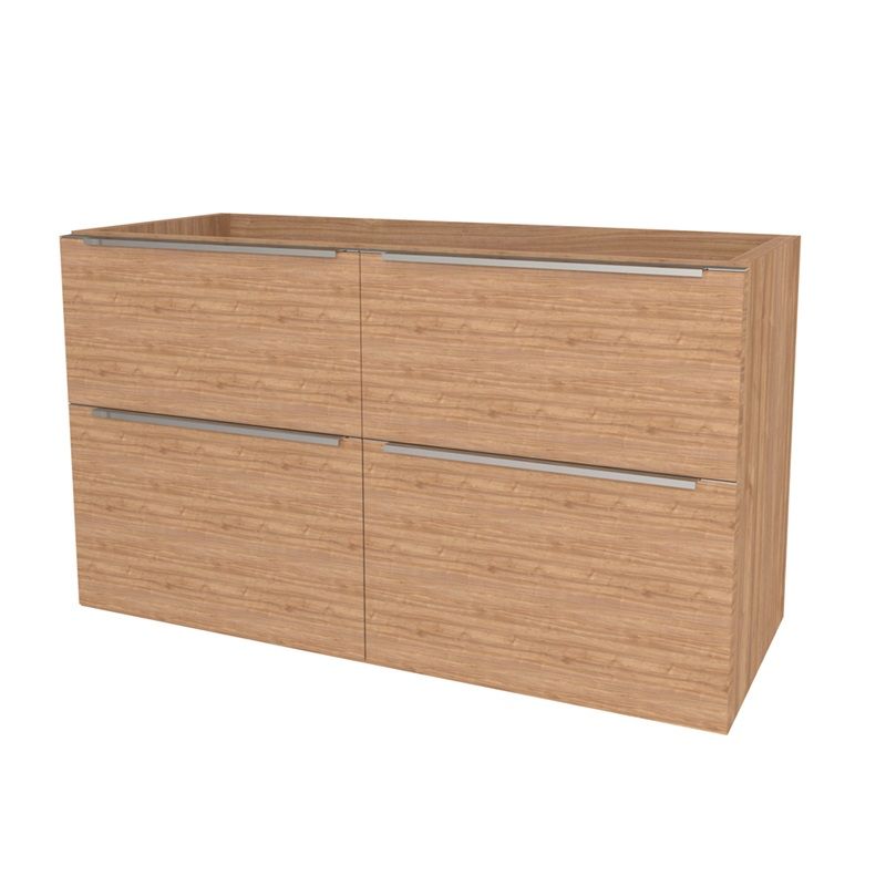 Mailo, koupelnová skříňka 121 cm, chrom madlo, Multidecor, Light Select Walnut Mereo