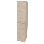 Mailo, koupelnová skříňka vysoká 170 cm, chrom madlo, Multidecor, Light Rock Hickory