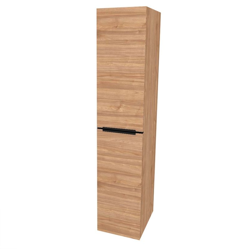 Mailo, koupelnová skříňka vysoká 170 cm, černé madlo, Multidecor, Light Select Walnut Mereo