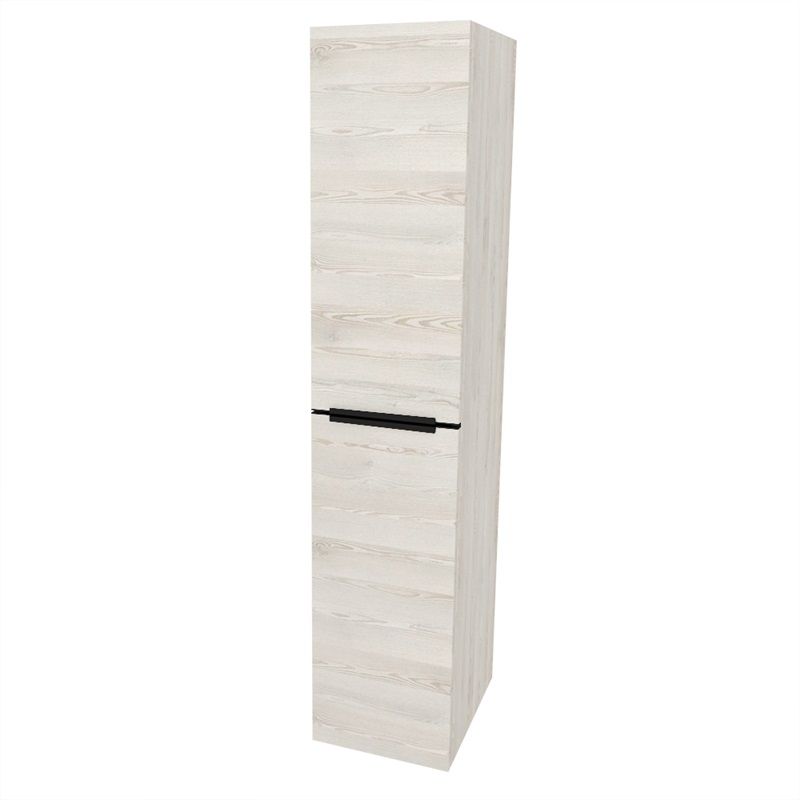 Mailo, koupelnová skříňka vysoká 170 cm, černé madlo, Multidecor, White Loft Pine Mereo