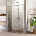 Sprchové dveře, LIMA, dvoudílné, zasunovací, 110x190 cm, chrom ALU, sklo Čiré Mereo