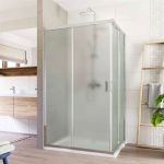 Sprchový set: LIMA, obdélník, 100x80 cm, chrom ALU, sklo Čiré, vanička z litého mramoru Mereo