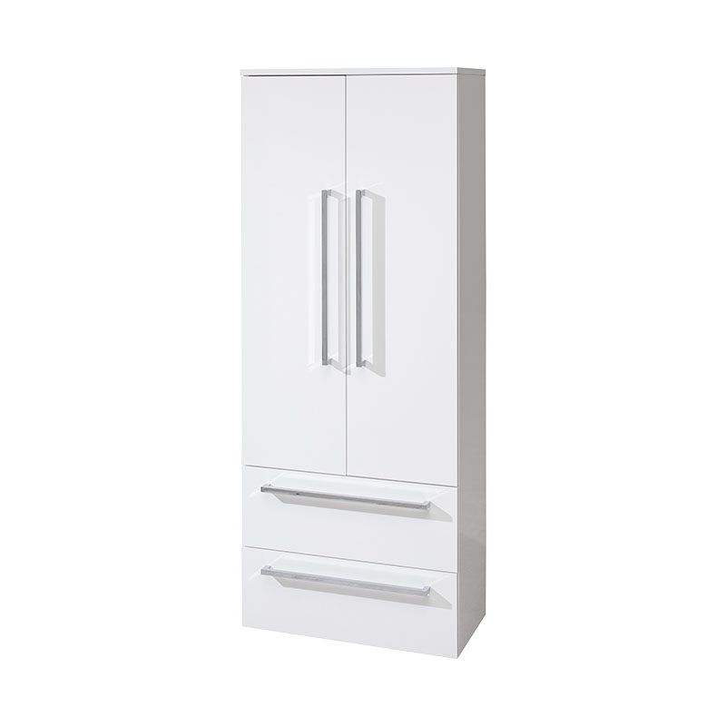 Bino, koupelnová skříňka vysoká, dvojitá 163 cm, bílá Mereo