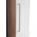 Bino, koupelnová skříňka vysoká 163 cm, levá, bílá/dub Mereo
