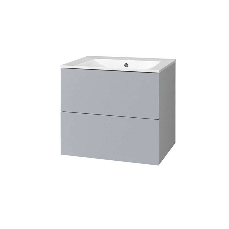 Aira, koupelnová skříňka s keramickym umyvadlem 61 cm, šedá Mereo