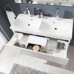 Aira, koupelnová skříňka s umyvadlem z litého mramoru 61 cm, šedá Mereo