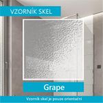 Sprchový kout, Kora, čtverec, 80 cm, bílý ALU, sklo Grape Mereo