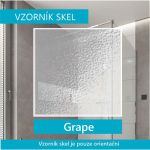 Sprchový kout, Kora, čtvrtkruh, 80 cm, R550, bílý ALU, sklo Grape Mereo