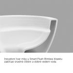 WC kombi vario odpad, kapotované, Smart Flush RIMLESS, 605x380x825mm, keramické, vč. sedátka Mereo
