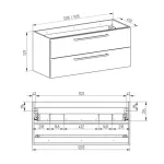 Bino, koupelnová skříňka s keramickým umyvadlem 101 cm, dub Arlington Mereo